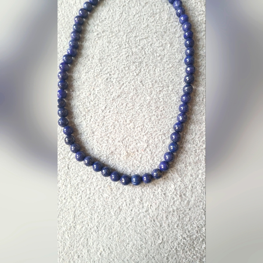 Blue Lapis 20 inch Bead Necklace